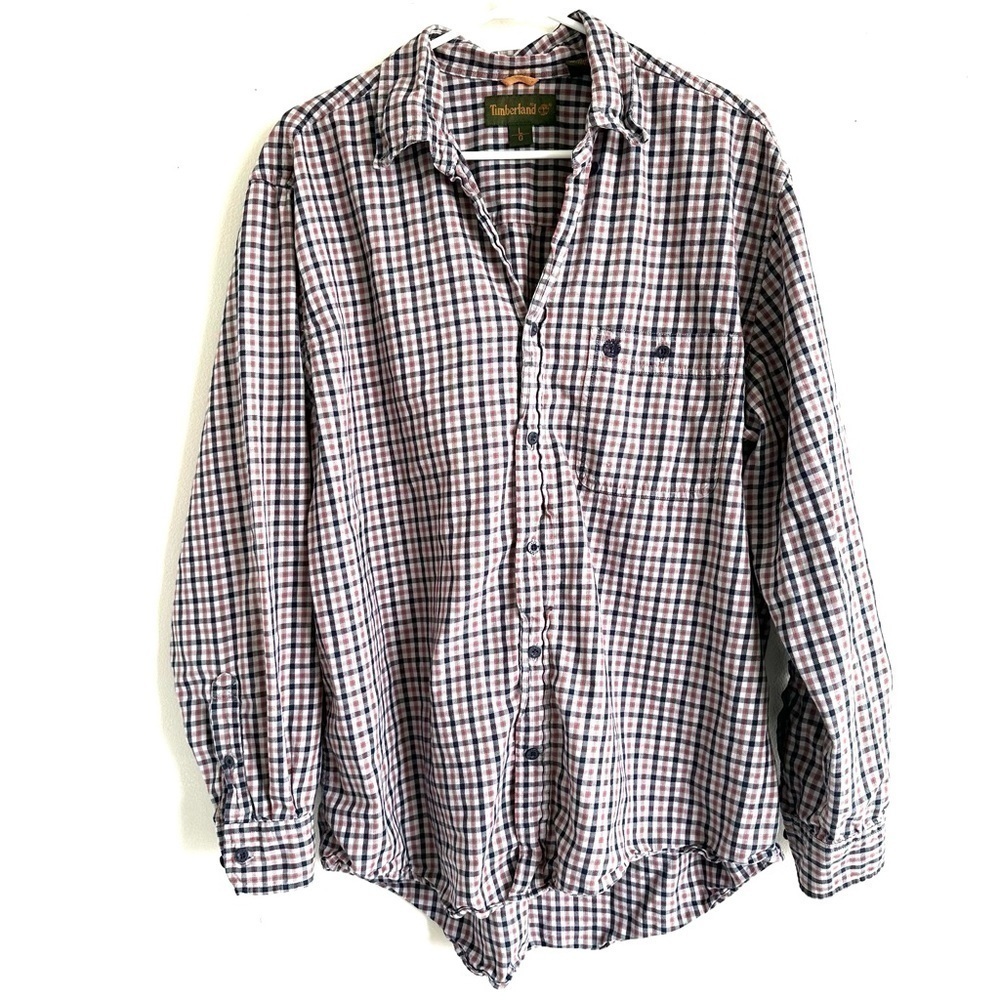 Timberland Man’s Plaid Checkered Long Sleeve Shirt Button Up XL